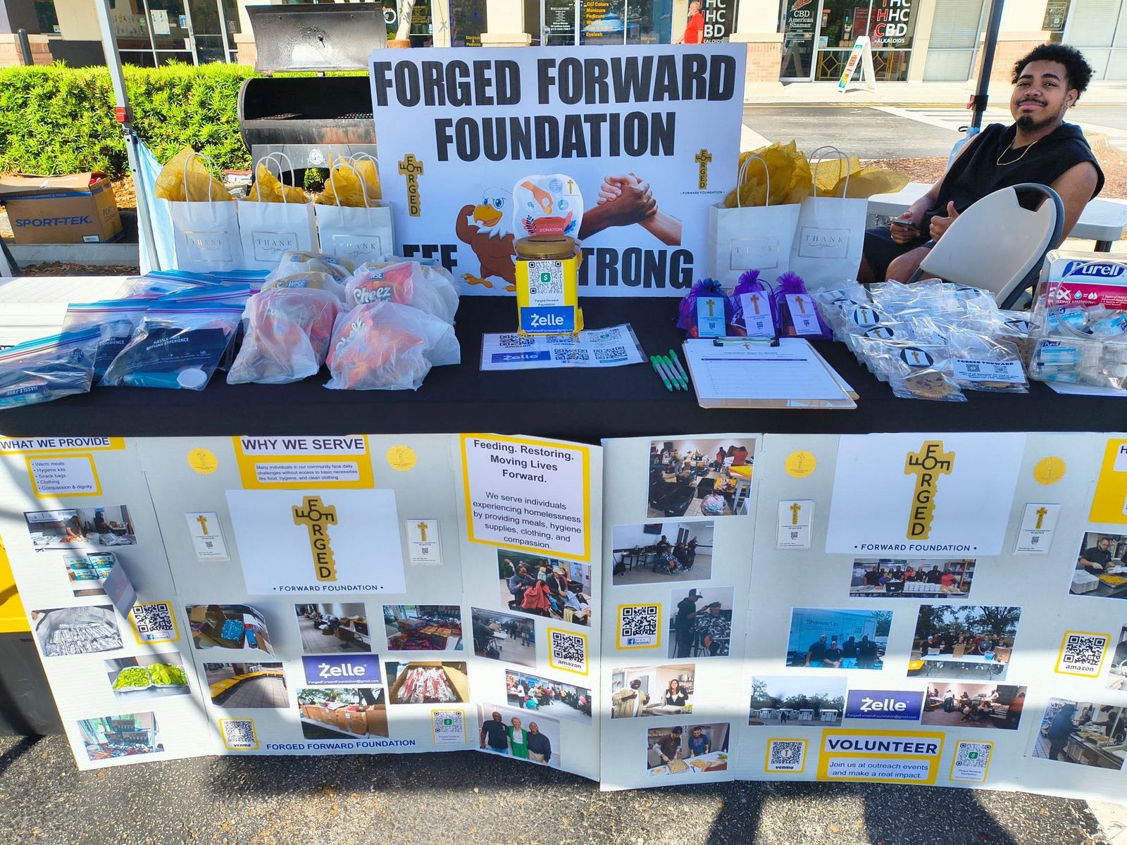 FFF outreach table display at a community event