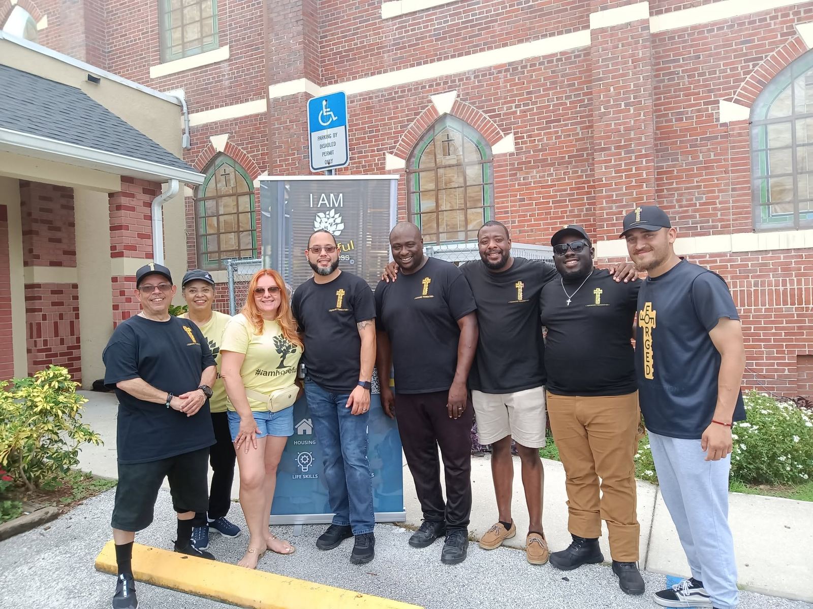 FFF team and community partners outside a church