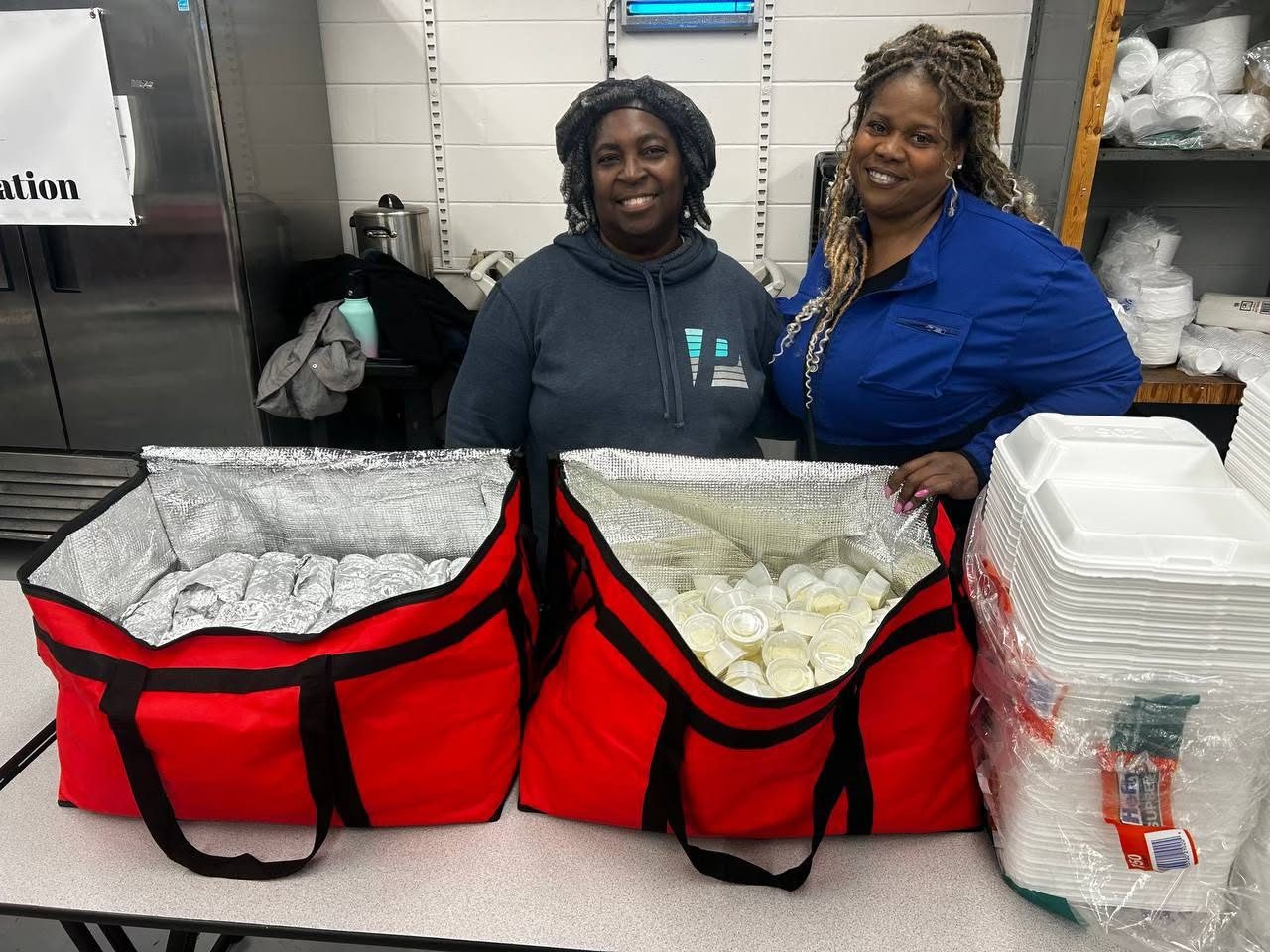FFF volunteers supporting outreach with meal carriers